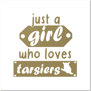 Girls who loves tarsiers women sweet maki monkeys Posters and Art